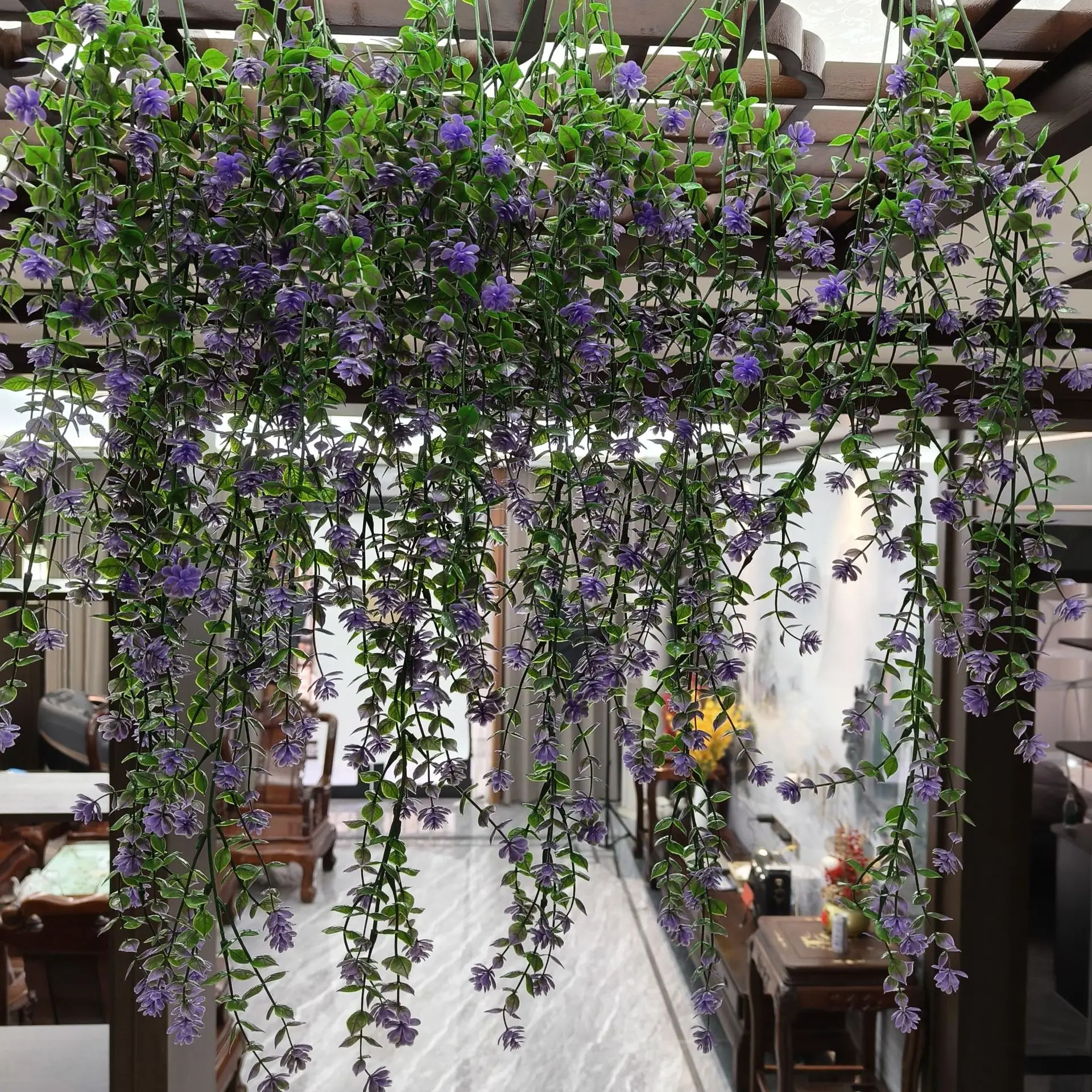 80 سنتيمتر الاصطناعي شنقا زهرة كاذبة الروطان الصفصاف الروطان زهرة الاصطناعي شنقا الموز للمنزل حديقة الجدار الديكور