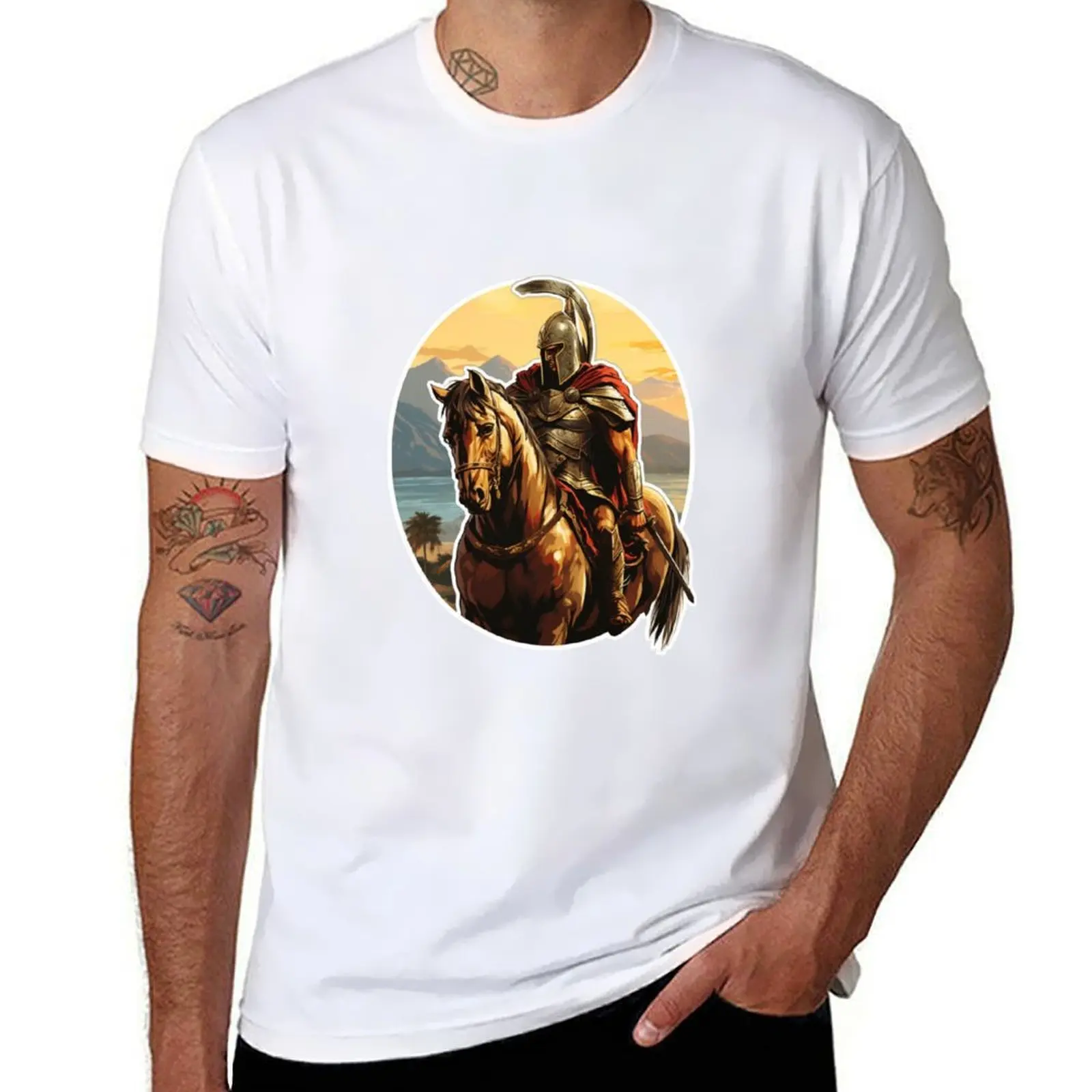 

Cyber Spartan // Horse // Sparta // Spartan Warrior Spartan Blue warrior T-Shirt printed t shirts for man T-Shirt
