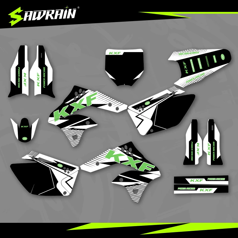 Sawrain دراجة نارية الرسومات الخلفيات ملصقات مصورة أطقم لكاواساكي 06-07 08KXF250 03
