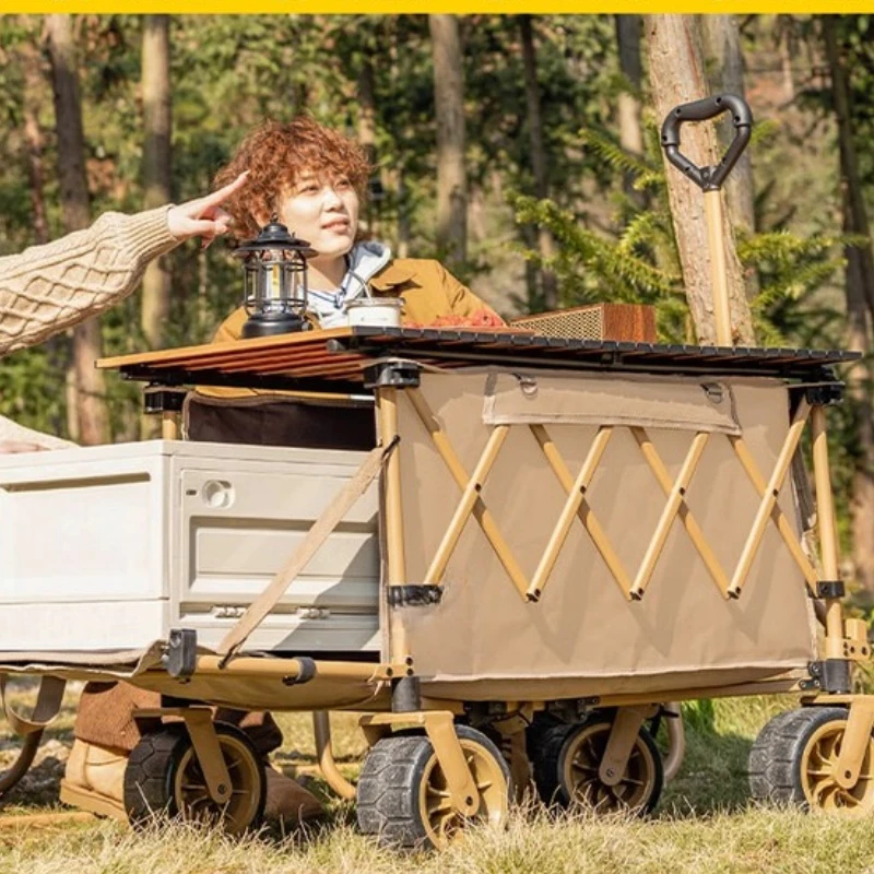 

Outdoor camping cart folding travel camp camping picnic stall children can lie down picnic gathering car