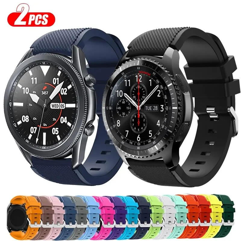 20mm 22mm Bands For Samsung Gear S3 Galaxy Watch 6 3 4 5 Pro Silicone Bracelet Amazfit GTS 4/2/2e/GTS2/2e/3/Pro Huawei GT Strap