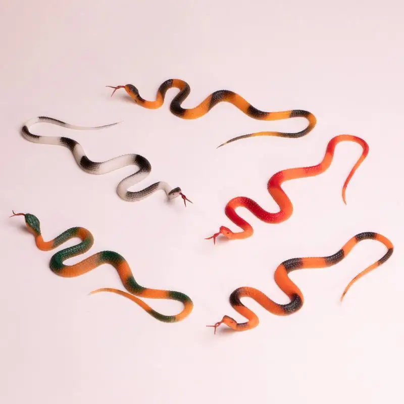 40cm Rubber Python Snake Toy Realistic Simulation Prank Trick Accessory Bird Scare Halloween Decor Supply