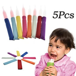 5pcs/set Colorful Neoprene Popsicle Holder Freezer Icy Pole Ice Sleeve Protector Ice Cream Tools for Party Supply Ice Stick Case