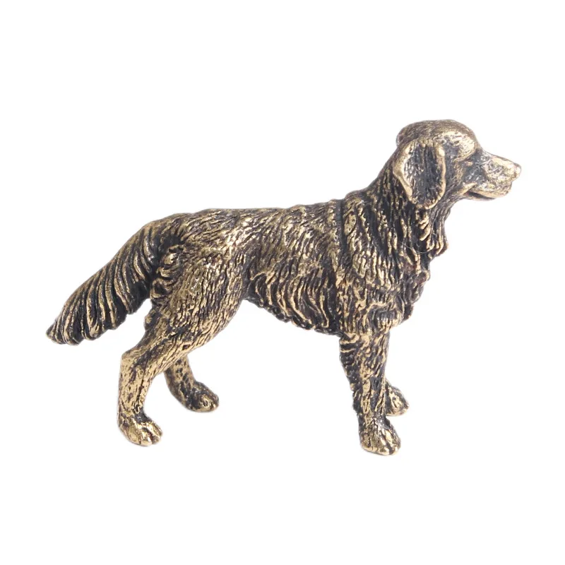 Sheepdog Figurine Desktop Ornament Pure Brass Zodiac Dog Transfer Micro-engraving Ornament Tea Pet Small Copper Ware Crafts