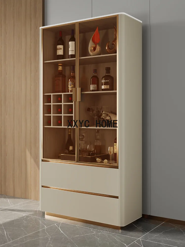 

Luxury Wine Cabinet Glass Door Home Display Modern Simple Living Room Shelf Storage Cabinets Meuble Vin Bar Furniture KMWC