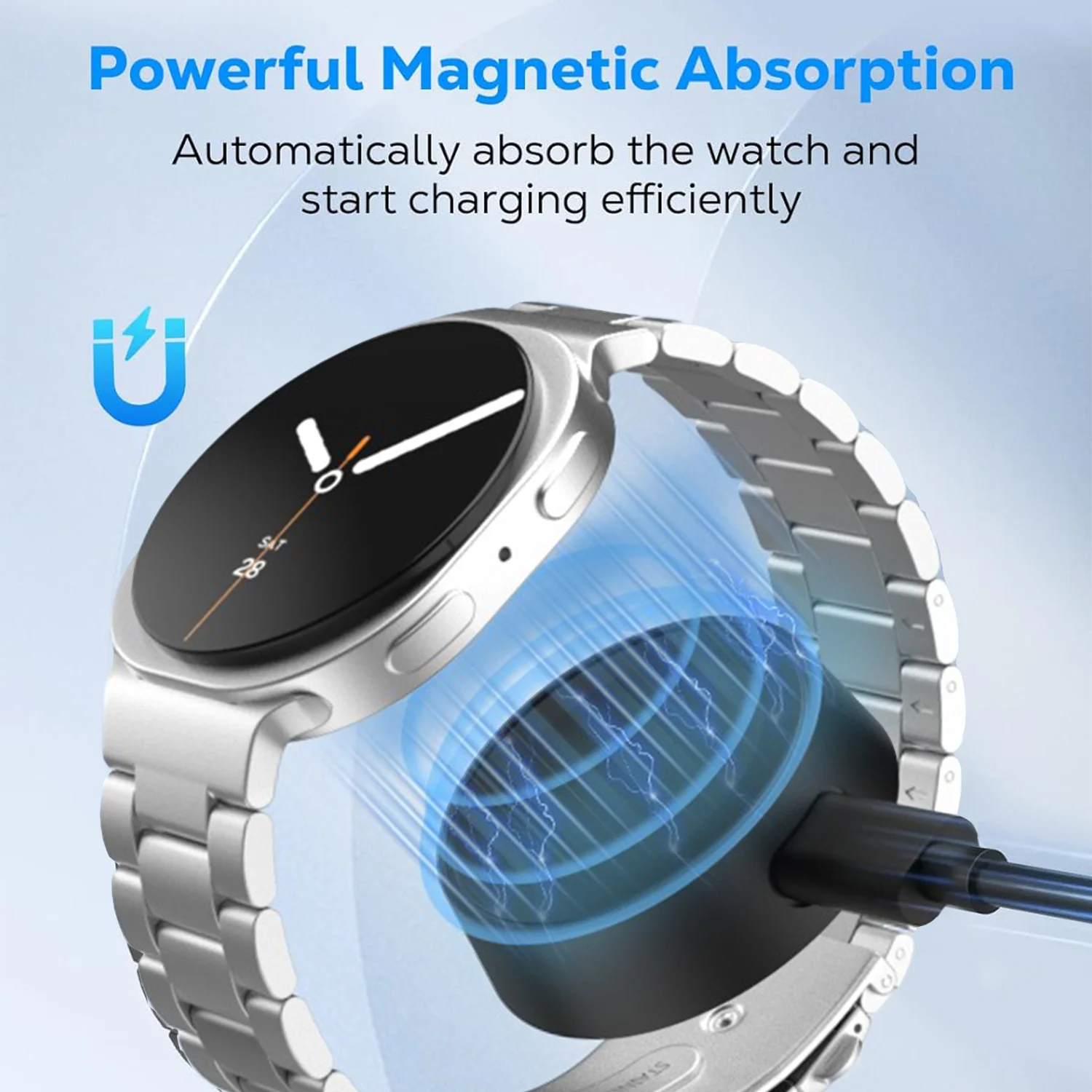 Magnetic Wireless Charger For Samsung Galaxy Watch 8 7 6 5 Pro 4 3 Active 2 1 USB A Fast Charging Cable Type C Fast Charger Dock
