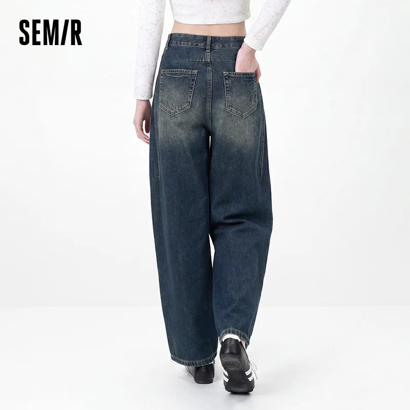 Women's Washed Wide-Leg Barrel Jeans - Retro Street Style Denim