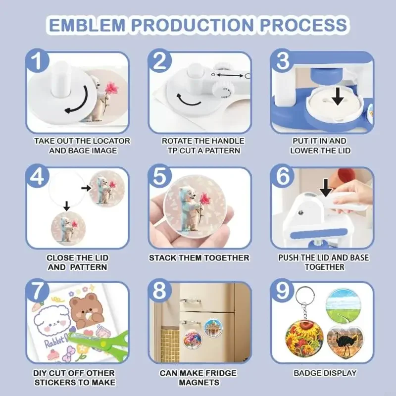 Phổ biến Máy Làm Huy Hiệu Bộ Dụng Cụ Thủ Công Cho Trẻ Bấm Bằng Tay Cài Áo Làm Thủ Công Hoạt Động Phát Triển Trẻ Đồ Chơi