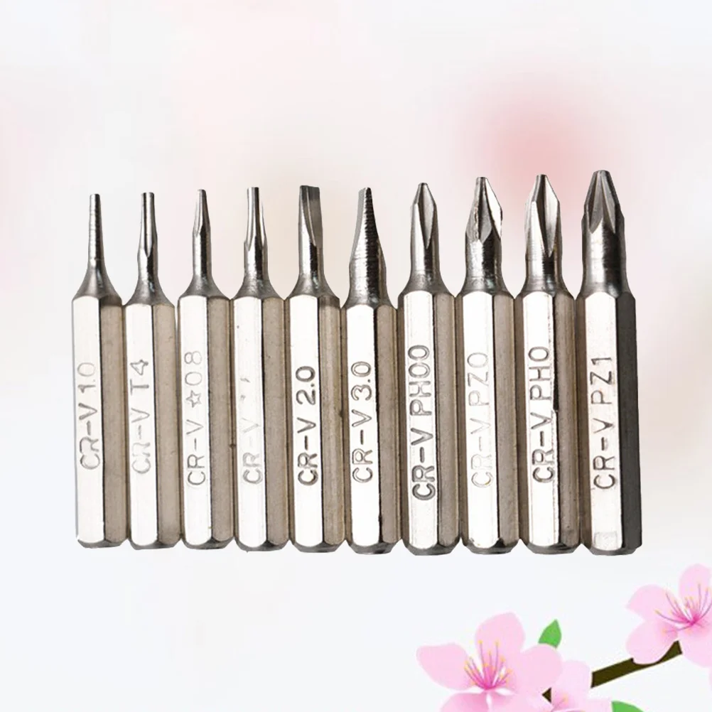 

10Pcs Bit Set Plum Head Cross Slotted Standard Size High Quality Wearproof Screwdriver Bits for Electric Manual Drill Tools
