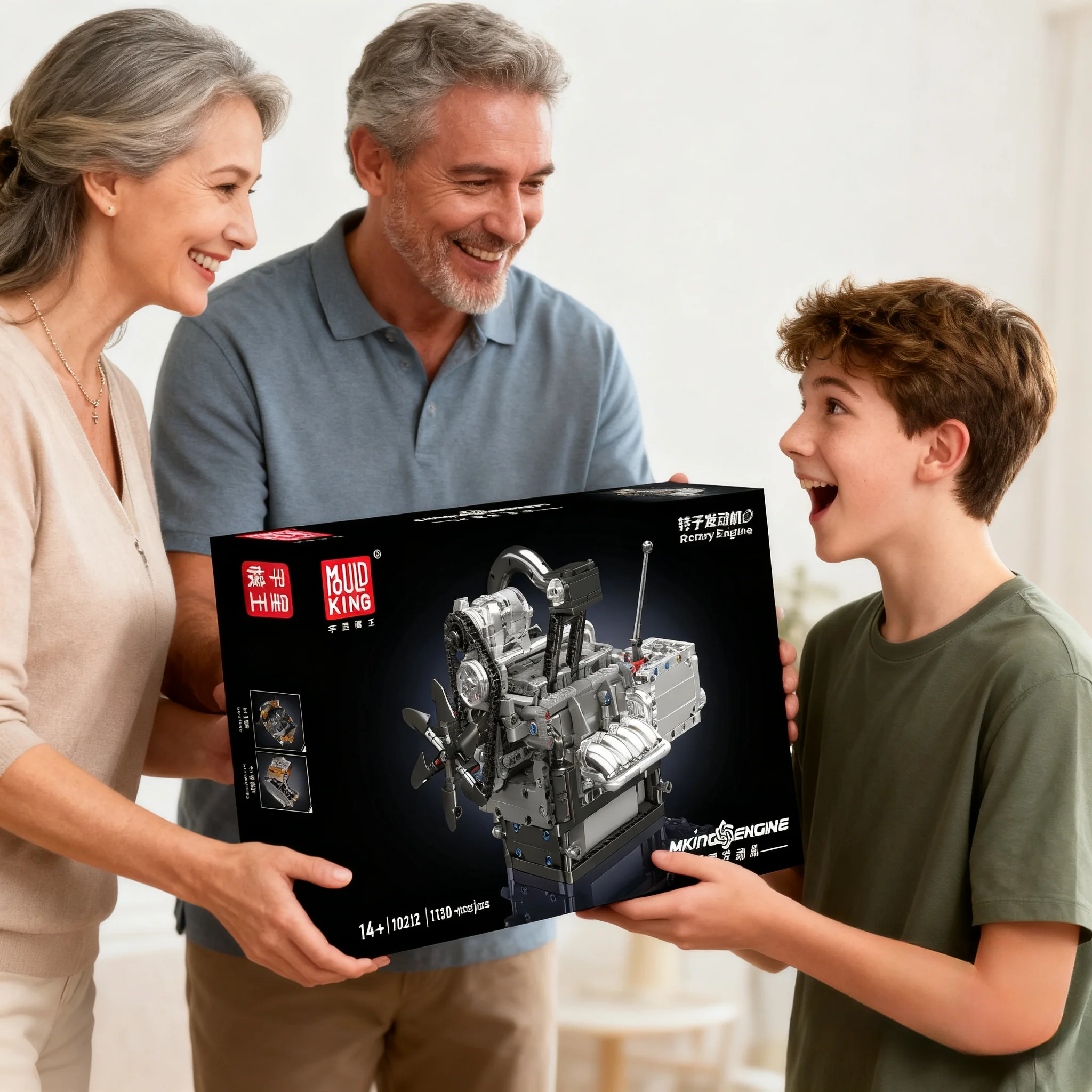 Mould King 10212 Motor rotativo con caja de cambios, bloques de construcción, modelo de simulación, Control de Motor, adornos de escritorio, juguetes para niños, regalos