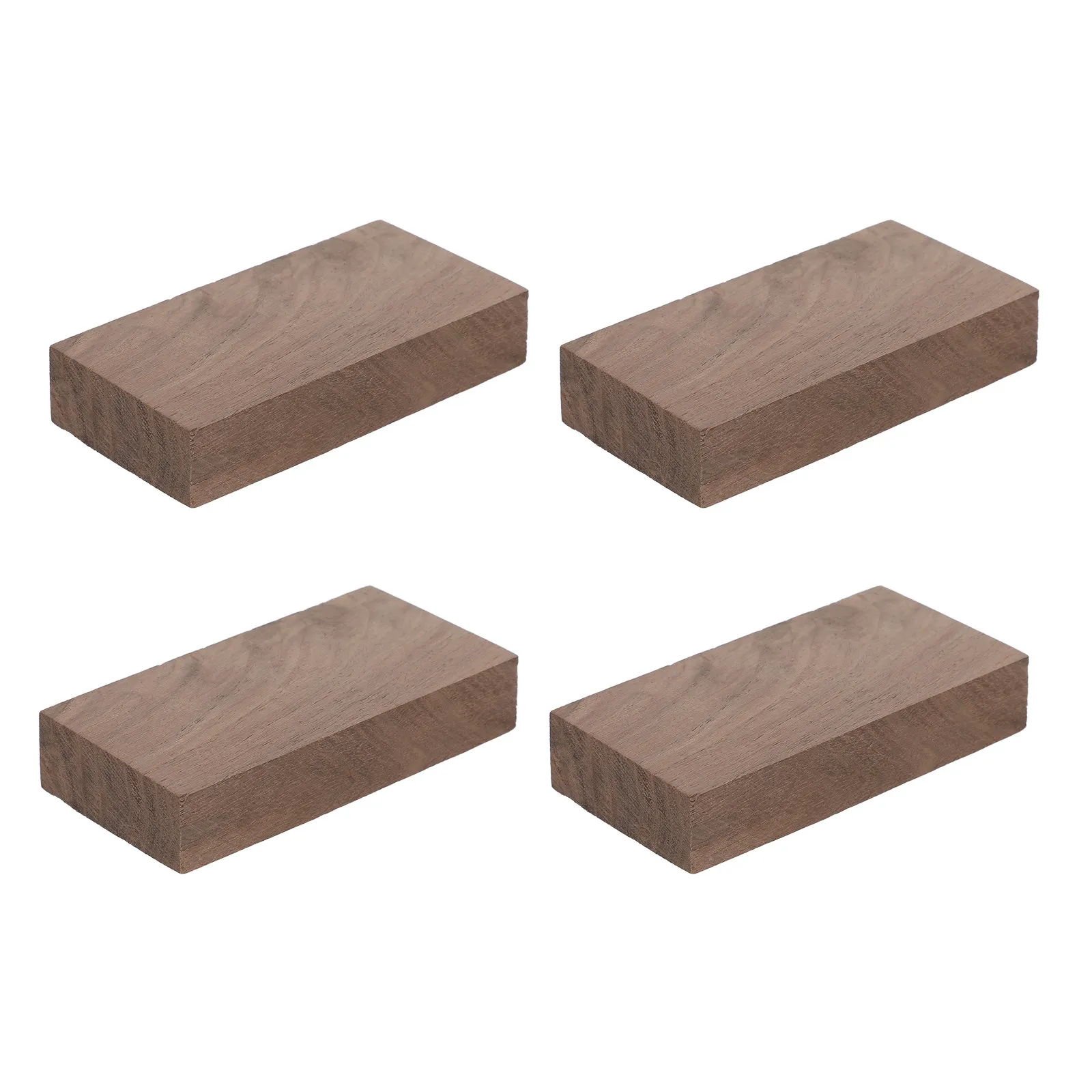4Pcs Black Walnut Wood Blocks Thick Hardwood Boards Unfinished Wood Carving Blanks for DIY Crafts Woodworking Projects 4x2 Inch