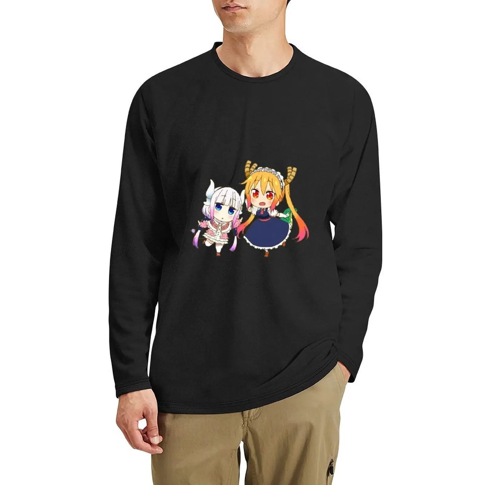 

Kanna and Tohru - Miss Kobayashi&39;s Dragon Maid Long T-Shirt sublime t shirt boys animal print shirt anime mens plain t shirts