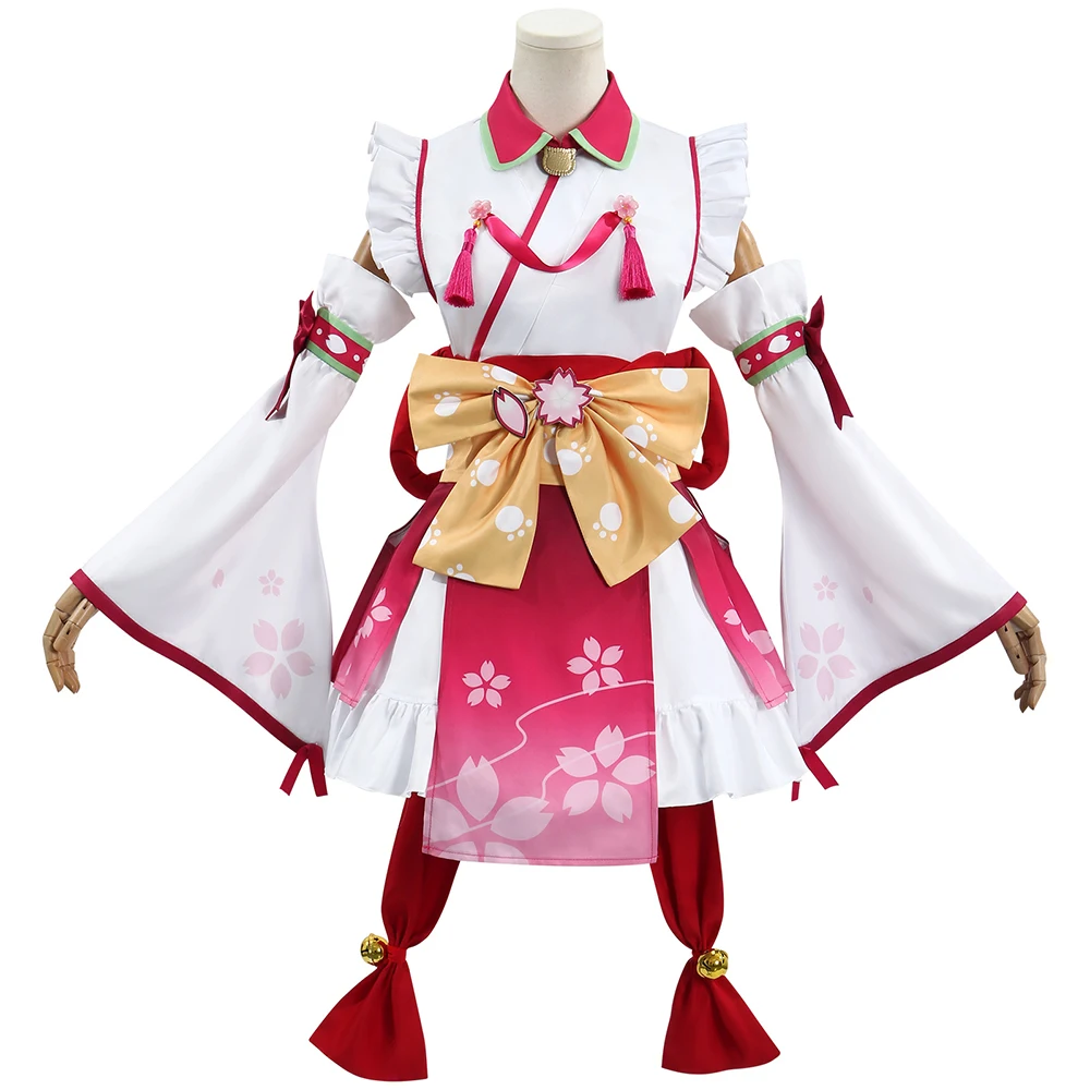 Anime Vtuber Hololive Sakura Miko Cosplay Costume Women Maid Dress Kimono Haori Yukata Lolita Uniform Halloween Xmas Clothes