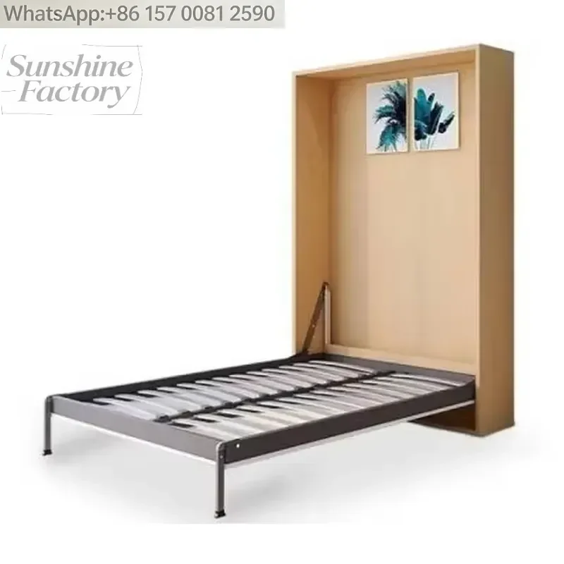 Murphy Wall Bed Metal Frame with Spring Mechanism Heavy Steel Queen Size ISO9001 Manufacturer