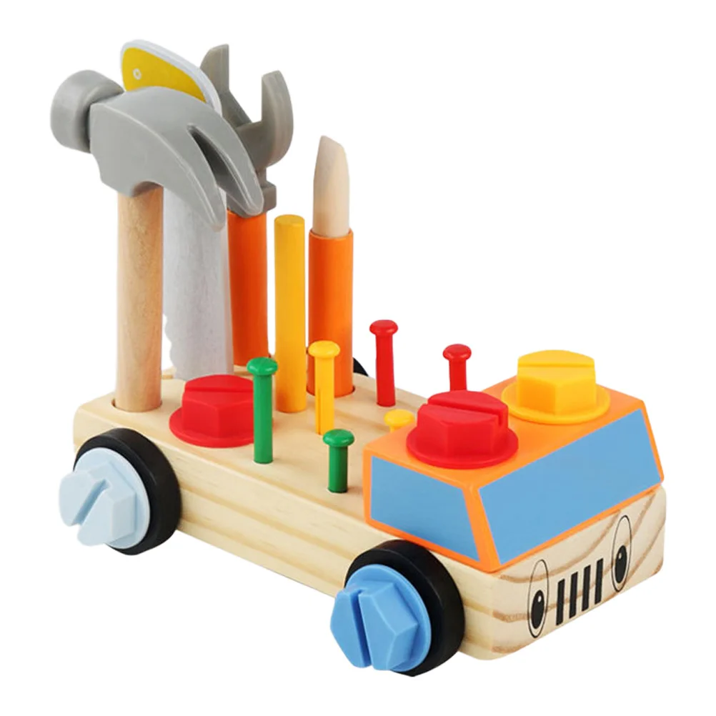 

1Set Screwdriver Board Kids Montessori Wooden Nut Disassembly Early Educational Plaything Assemble Car DIY Screwdriver Board