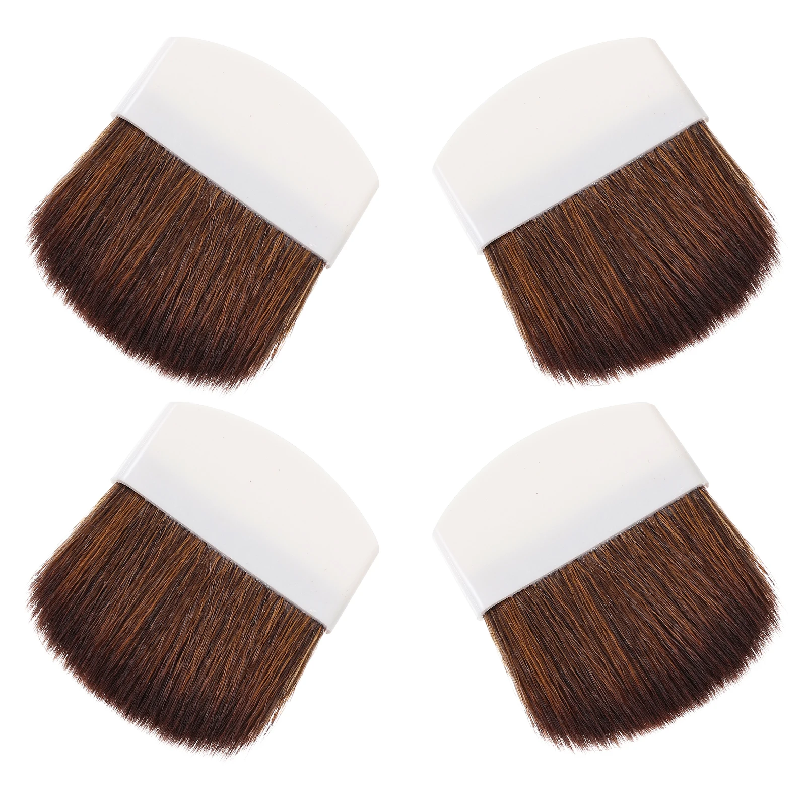 4 個のフェイシャルメイクブラシ柔らかい毛のチークブラシ頬用滑らかなハンドル女性用ポータブルツール長期使用用