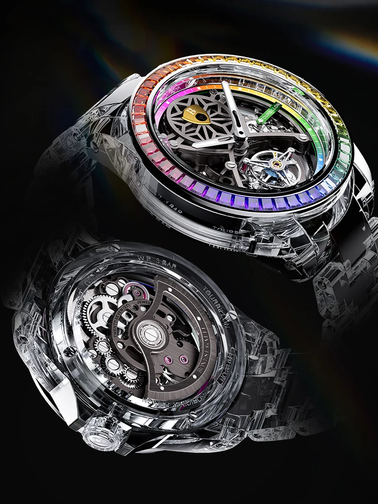 BONEST GATTI Luxury Automatic Movement Mechanical Watches Sapphire Watch Lens High transparent glass crystal  watch for men