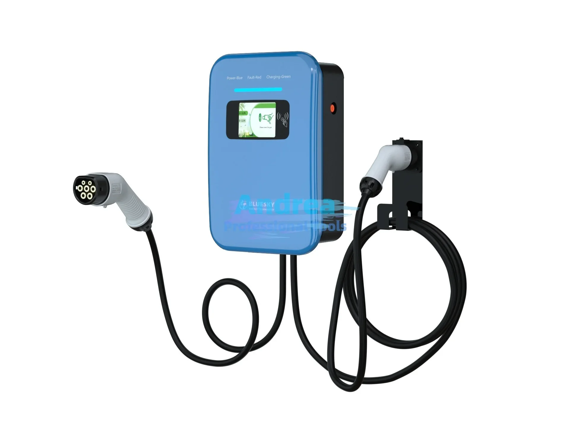 Bluesky 44kw 32A wall-mounted ac ev charger type 2  RFID card 22kw electric car charging station