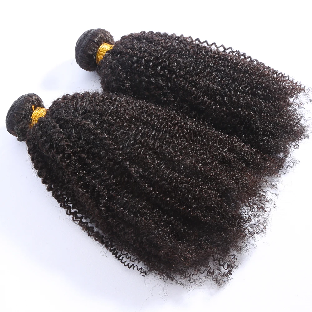 Raw Indian Afro Kinky Curly Human Hair Bundles 4B 4C Natural Virgin Curly 100% Soft Human Hair Weave Bundle Hair Extension Weft