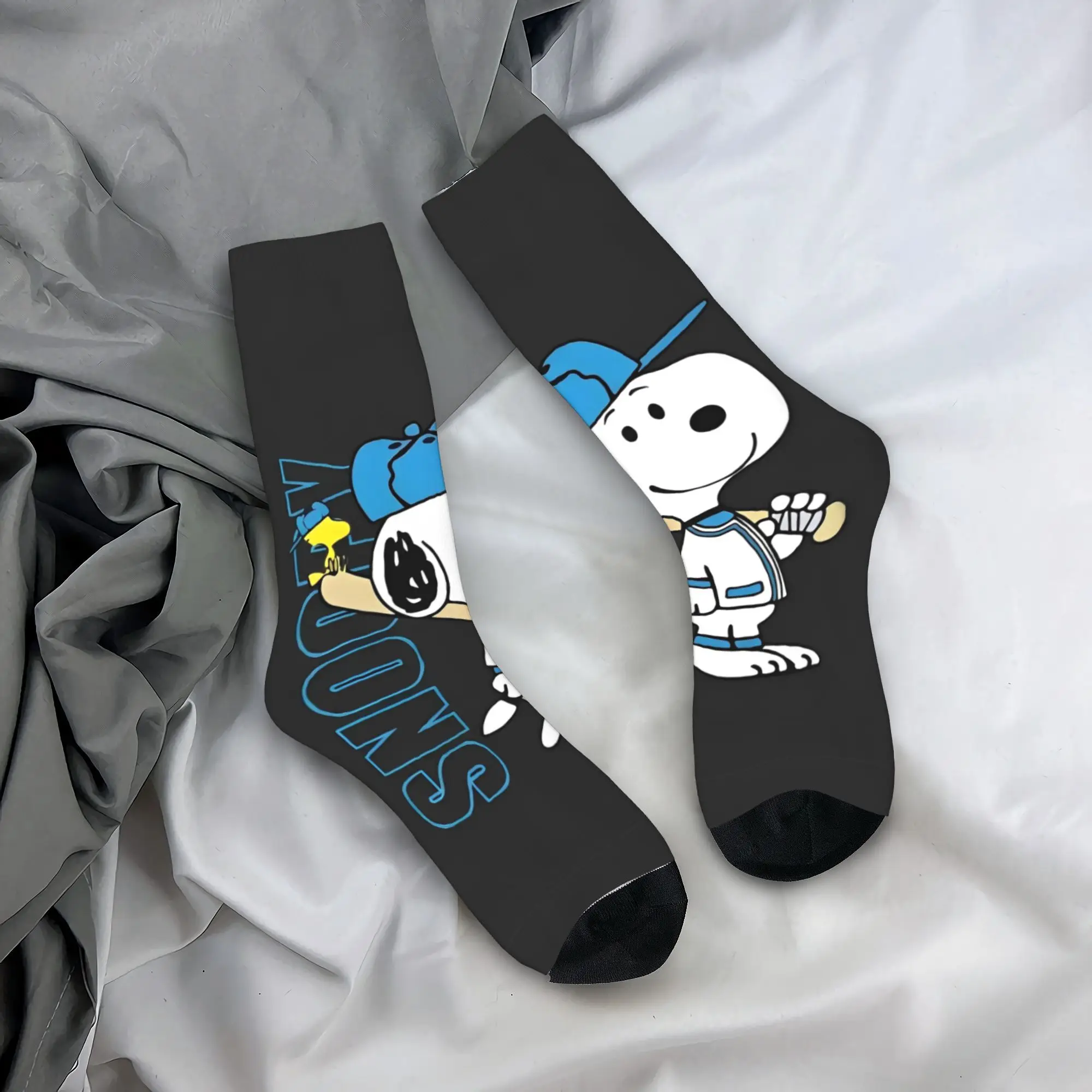 

Snoopy Cartoon Peanuts Comic Gift Dress Socks Outfits for Men Non-slip Stockings