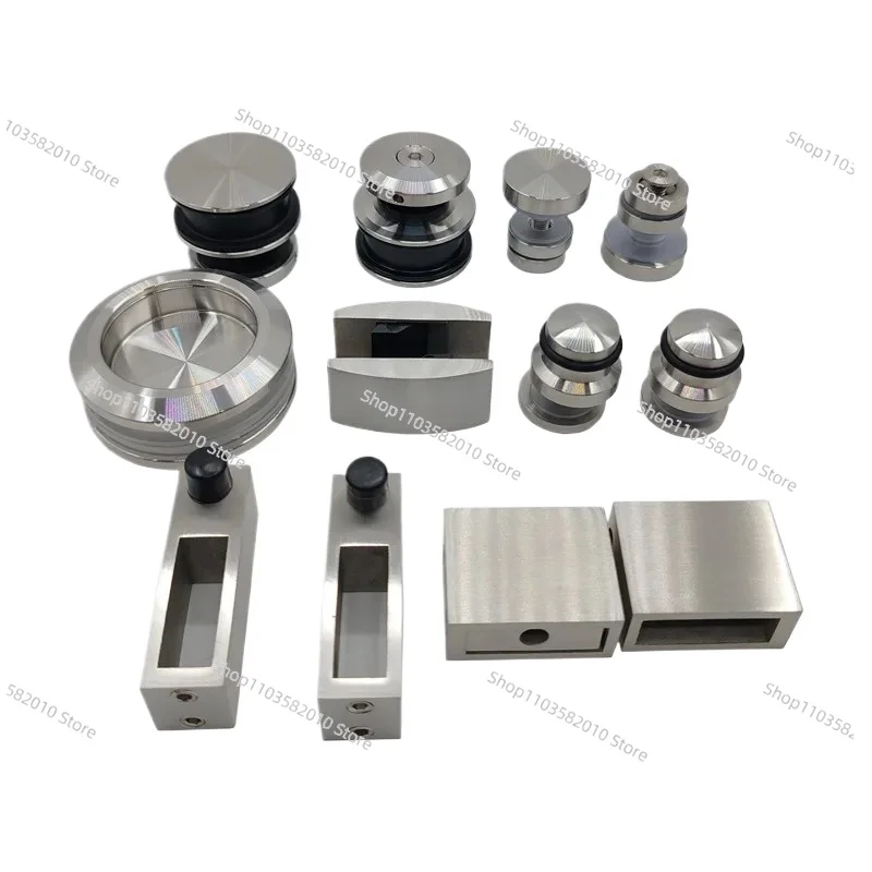 Stainless Steel Shower Glass Sliding Door Hardware Kit, Bathroom Accessories with Pulley Roller & Rail System view 4