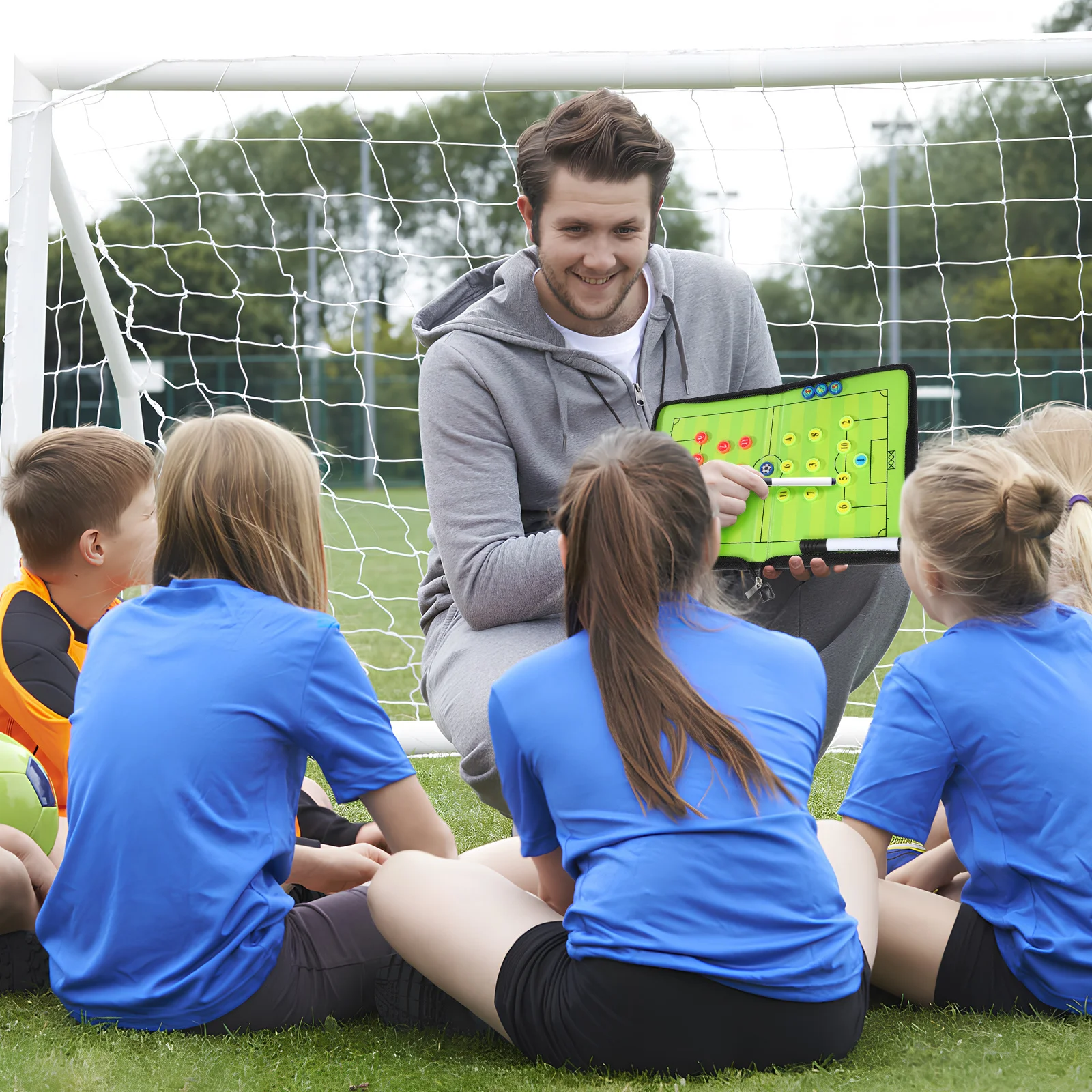 

1pcs Football Board Magnetic Soccer Coaching Clipboard Portable Dry Erase Match Planning Tool For Team Training