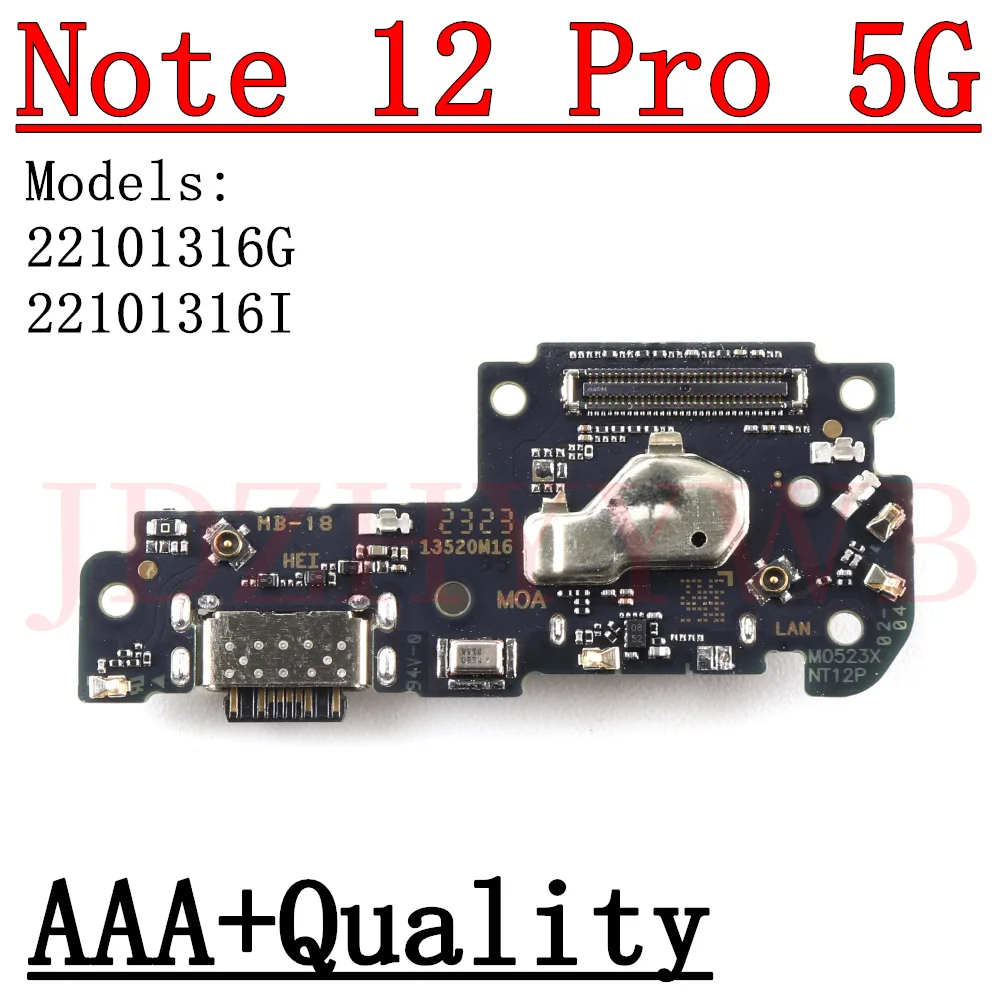 USB Charge Jack Dock Sim Card Reader Charging Port Board Connector Motherboard Main Flex Cable For Xiaomi Redmi Note 12 Pro 5G