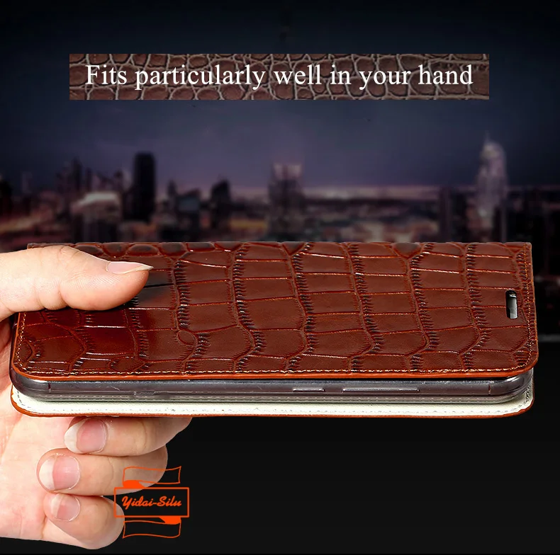 Yidai-Silu Real Leather Flip Case Crocodile Pattern Shockproof Wallet Function Stand TPU Cover for Samsung Galaxy Note 20 Ultra