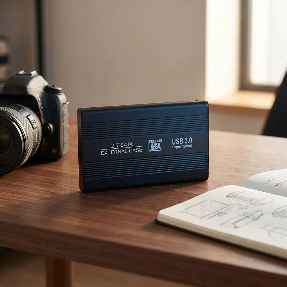 Plug and Play External Hard Drive Enclosure Not Inclube Hard Disk Black USB 3.0 Enclosure High Speed 2.5 Inch HDD Enclosure