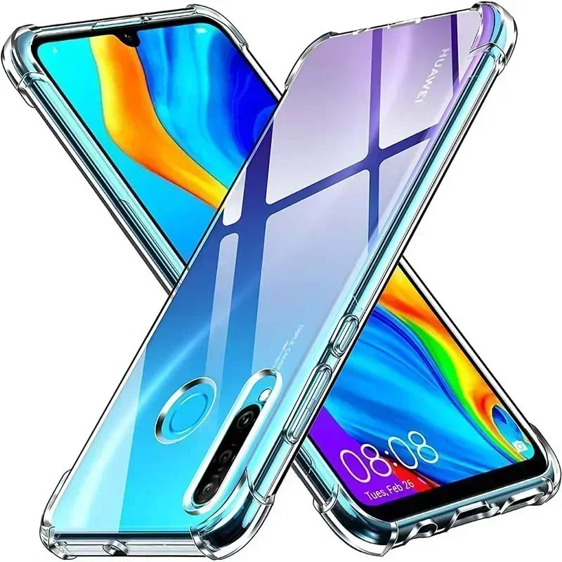Clear Case Voor Huawei P30 Lite P20 Plus P30 P40 Lite E P50 P60 Pro Dikke Schokbestendige Siliconen Telefoon cover Funda