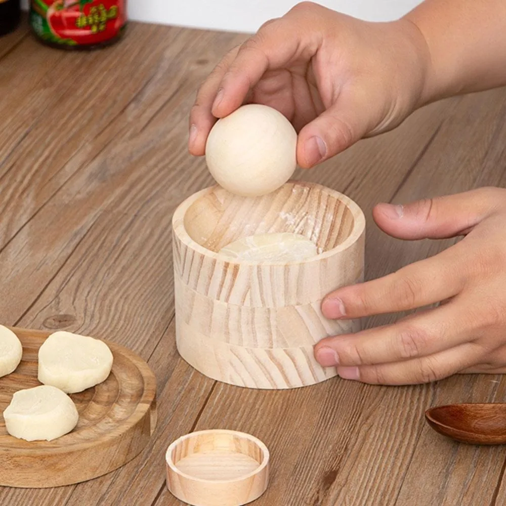 

Wooden Wood Dumpling Skin Maker Round Shaped Reusable Dumpling Wrapper Skin Making Mold DIY Pastry Tool Ravioli Maker Tools