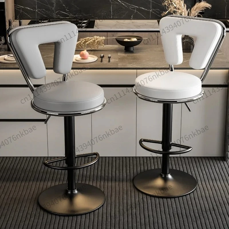 Modern Adjustable Height Swivel Bar Stool, Commercial Counter Chair for Home Kitchen Island, Cafe and Office Reception