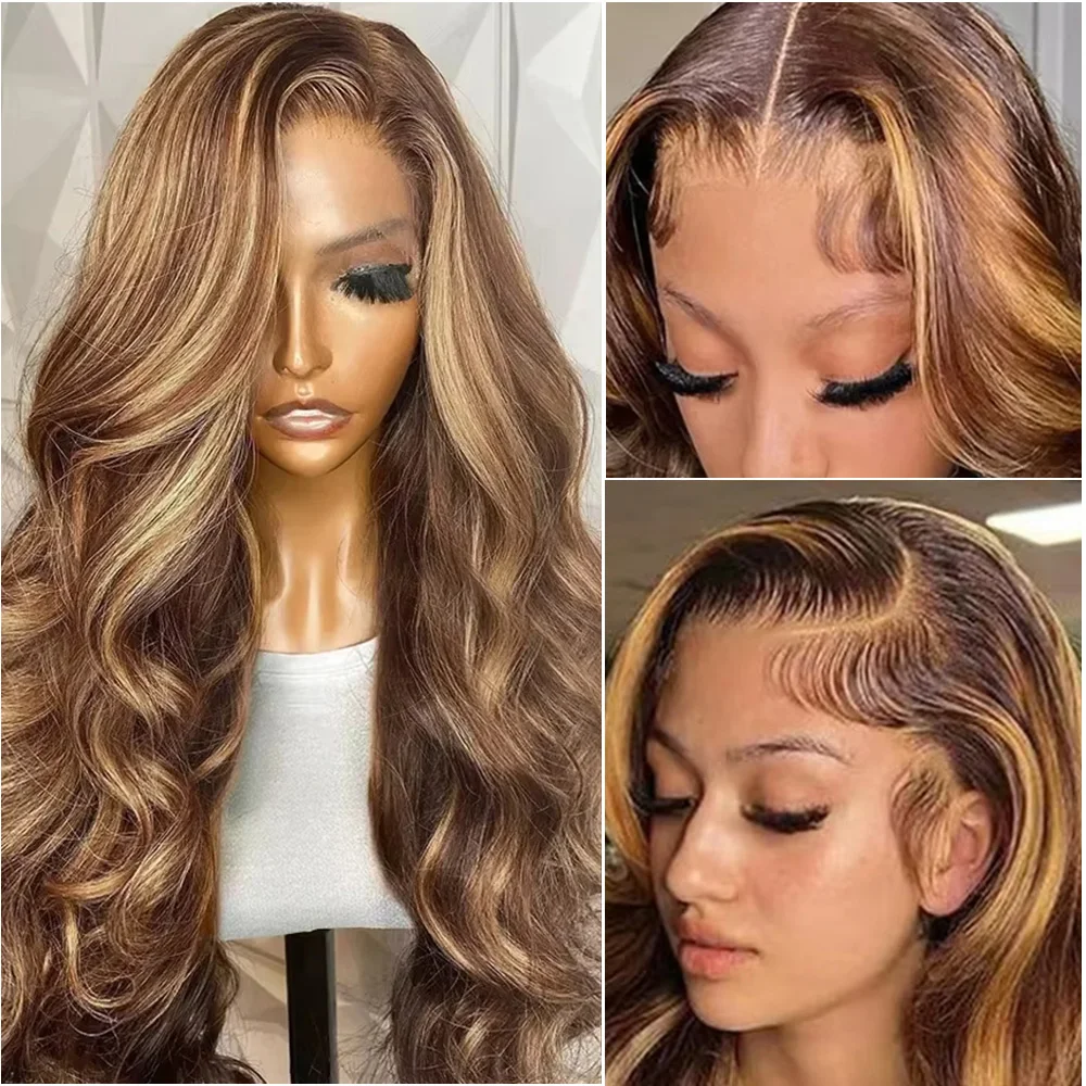 40 بوصة تسليط الضوء على الجسم موجة 100% الشعر البشري 200% للنساء السود العسل شقراء الدانتيل شعر مستعار أمامي 13x6 HD الدانتيل الباروكة الأمامية البرازيلي