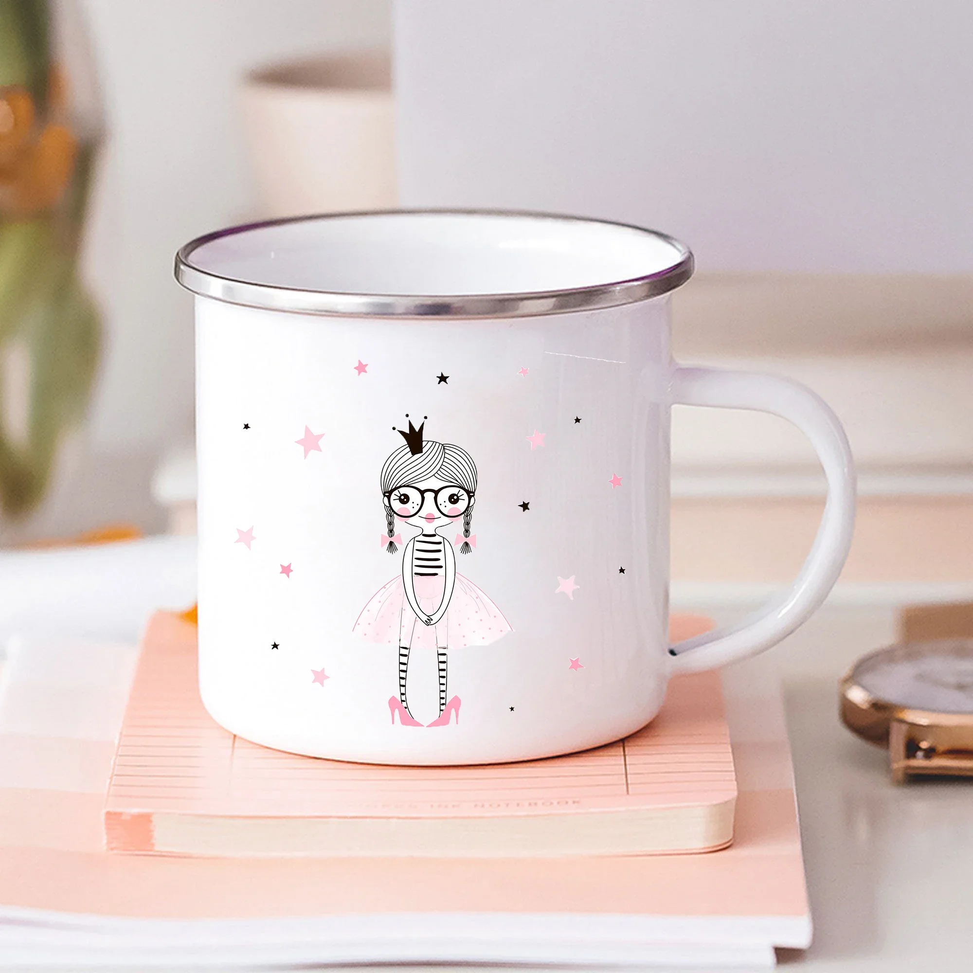 Born To Dance Ballet Girls Printed Enamel Mugs Coffee Tea Mug Drink Dessert Milk Cups Home Water Mug Kawaii Cup Festival Gifts