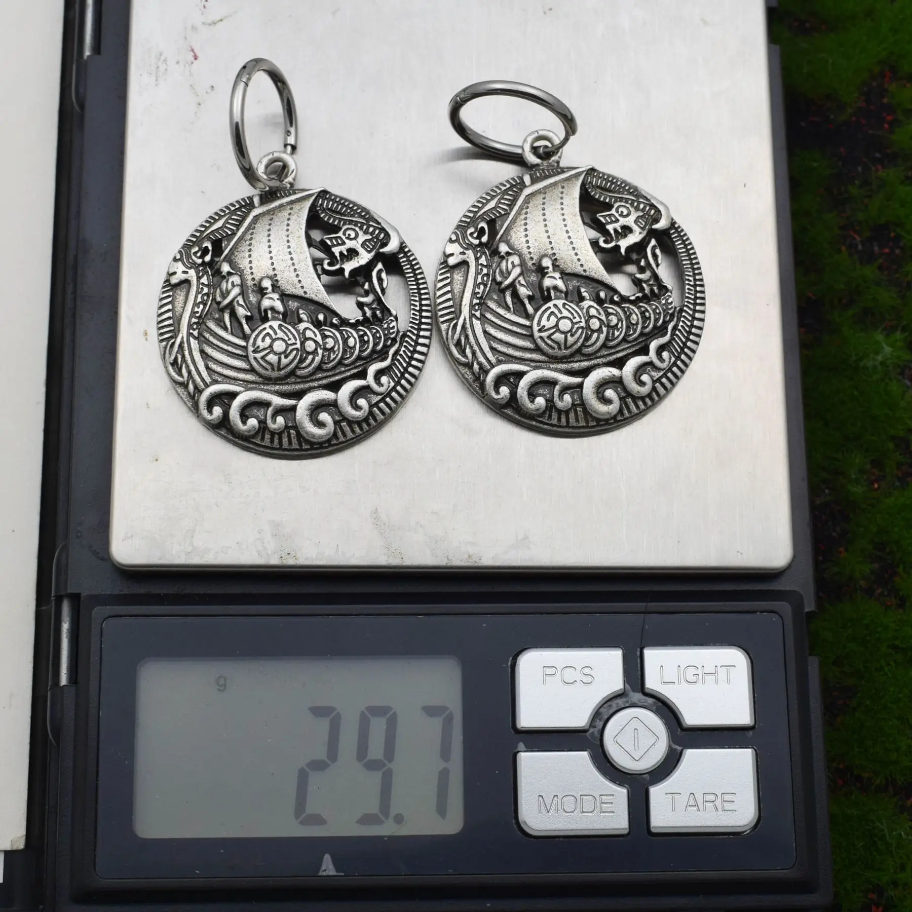 أقراط سفينة الفايكنغ قلادة ، مجوهرات دينمارك ، قارب التنين ، حارس التنين ، قارب طويل