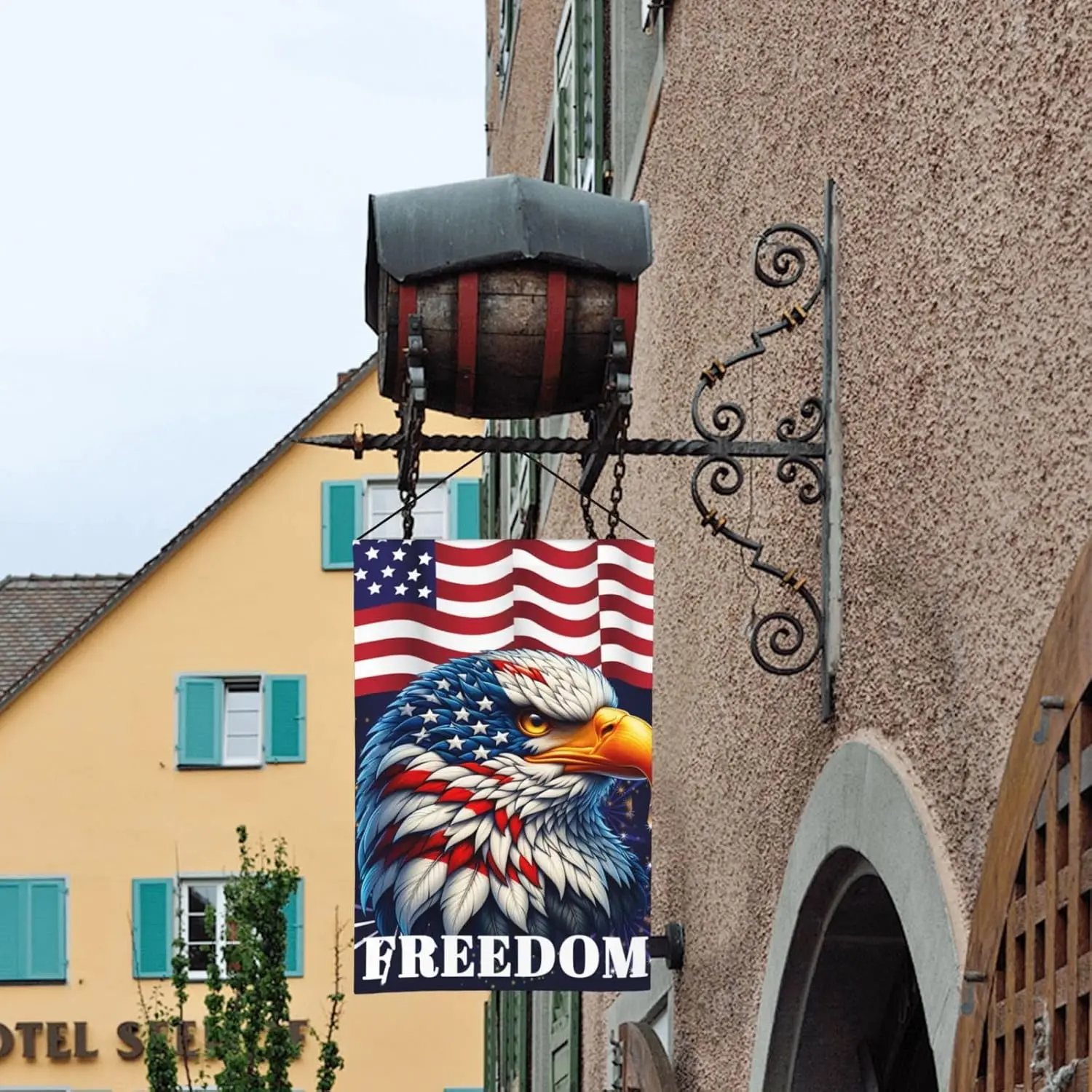 Eagle American Art Garden Flag Double Sided Outside Eagle American Art Welcome Flag Garden Yard Flag For Holiday Decoration jjp