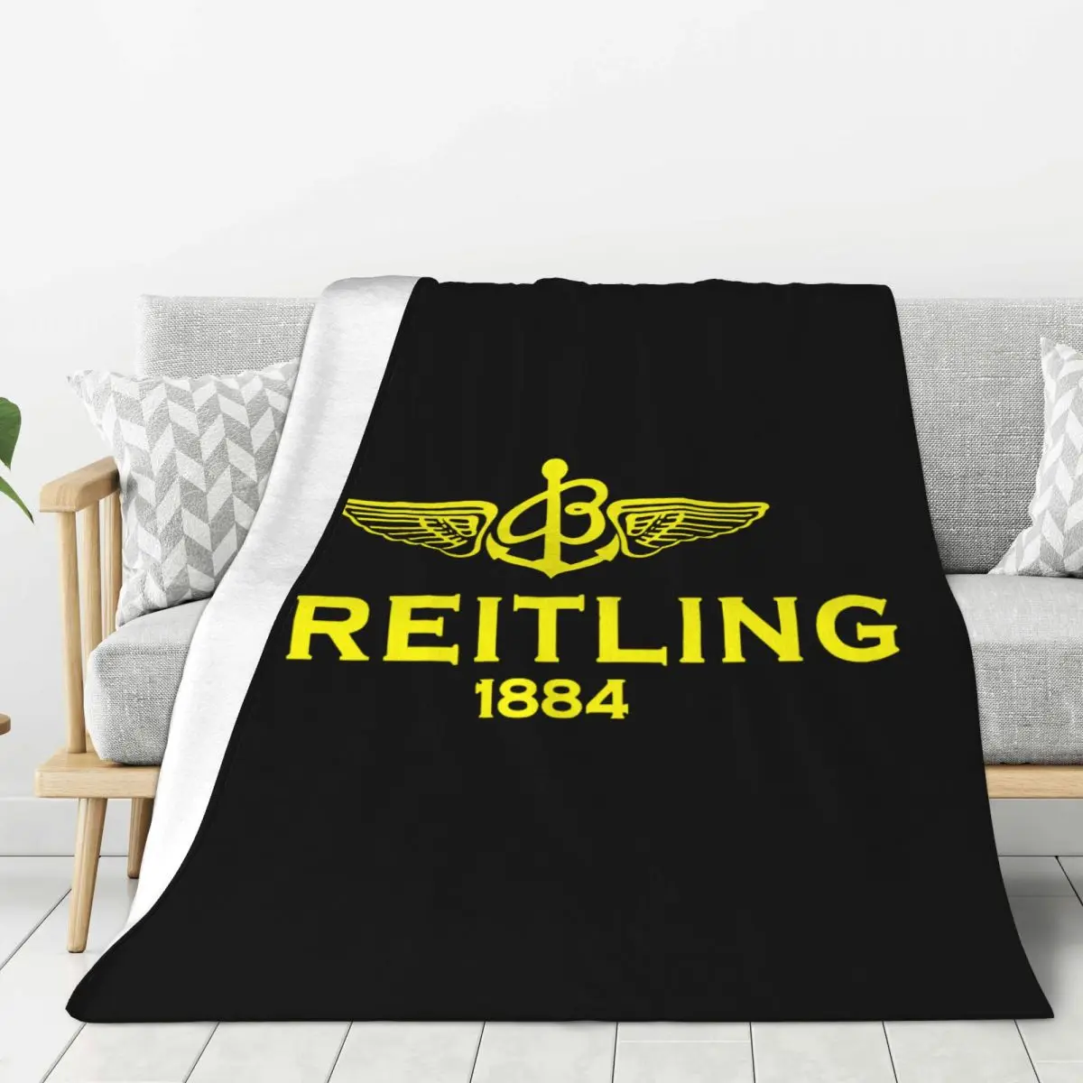 Breitling logo Watch 1884 Blankets Fleece Spring/Autumn Multi-function Lightweight Thin Throw Blankets for Bedding