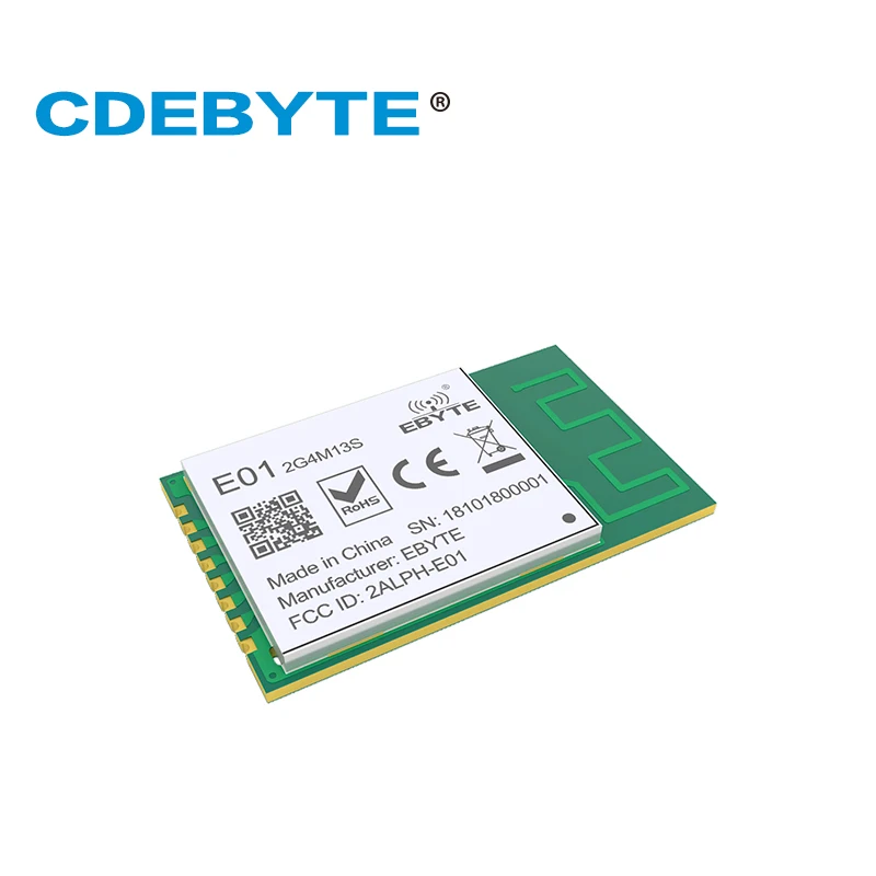 NRF24L01P 무선 트랜시버 모듈 CDEBYTE E01-2G4M13S PA LNA 2.4GHz 13dBm SPI SMD PCB 안테나 저비용 무선 모듈