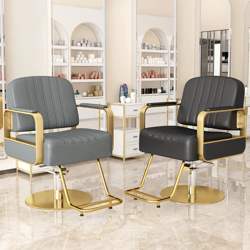 Reclining Barber Chair Simple Hairdressing Aesthetic Lounges Chair Rotating Stylist Sedia Barbiere Salon Equipment Furniture