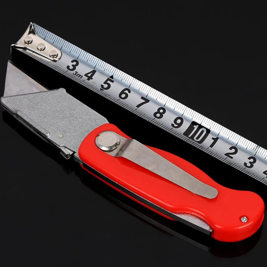 سكينة قابلة للطي من الفولاذ الكربوني العالي مع 5 شفرات حادة، سكينة أدوات مكتبية لأعمال النجارة والتخييم في الهواء الطلق والتنزه #4