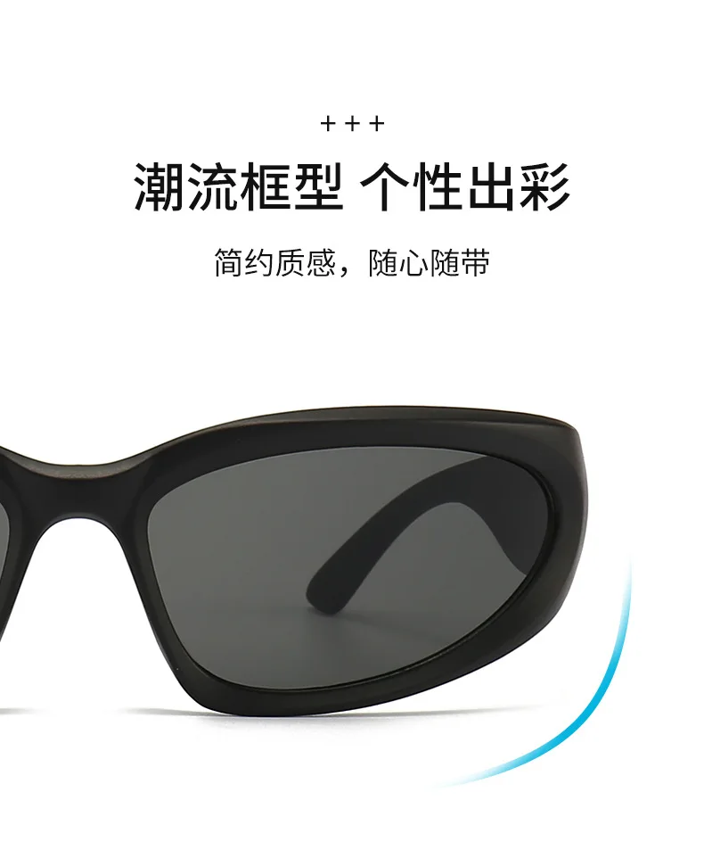 Neue Y2K Sport Punk Sonnenbrille Frauen Marke Designer Platz Goggle Männer Luxus Sonnenbrille UV400 Bunte Spiegel Mode Brillen – Detail 2