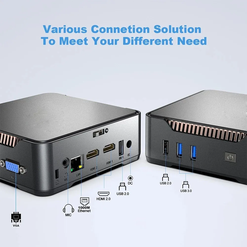 GK3V PRO Intel N100 Mini PC Windows Quad Core Computer 8G LPDDR4 128G/256GB/512G Dual Band WIFI Bluetooth HDMI VGA Desktop HTPC