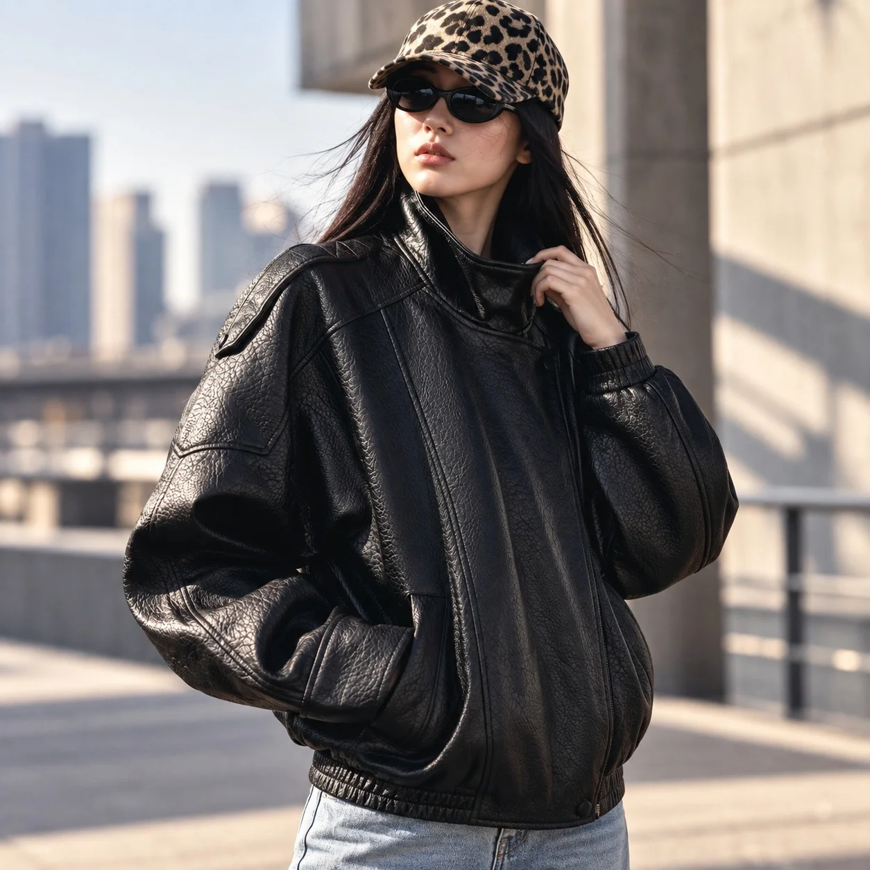 No Hood Stand Collar Coat Regular Fit Elegant and Refined with Regular Length Winter Wrinkle Finish Zipper Closure Women Jackets