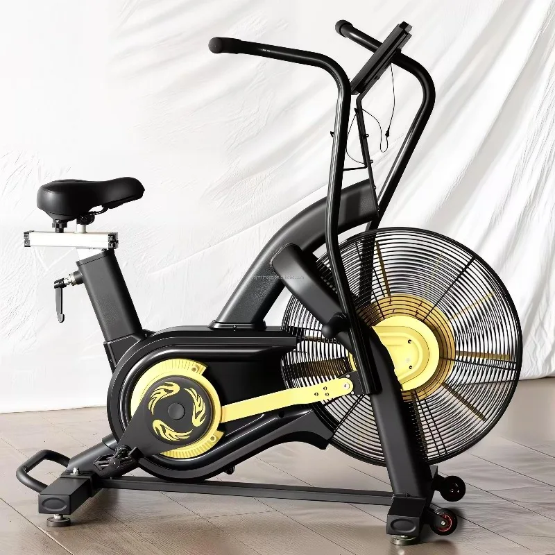 Commercial Upright Air Bike Belt Drive Exercise Bike LCD Monitor Home Use Infinitely Variable Resistance