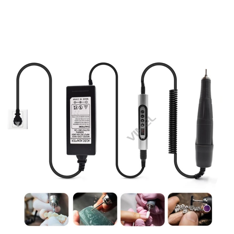 All-in-one Dental Micromotor Polishing Handpiece 30000RPM Max Adjustable Speed Anti-vibration Lab Micromotor Polish Machine