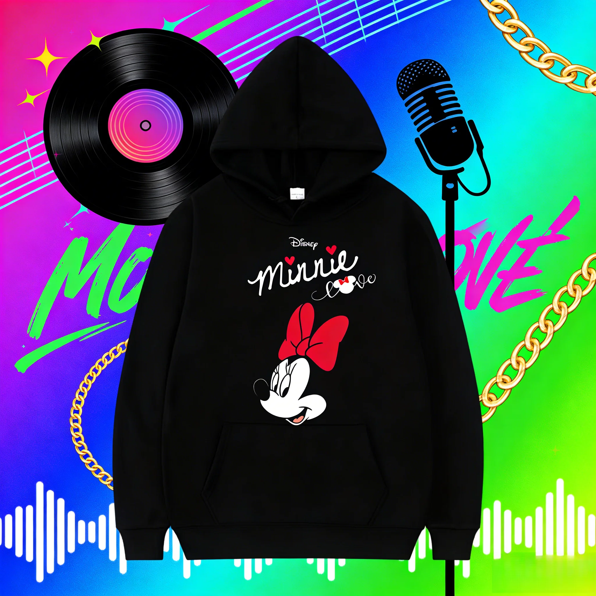 ديزني ميكي ماوس الكرتون أنيمي المرأة البلوز القمم ربيع الخريف الرجال هوديي موضة جديدة الرياضة المتضخم البلوز الملابس