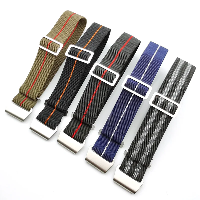 Elastic Nylon Watch Strap 18mm 20mm 22mm Black Green Gray Multi Colors Watch Band Accessories Suitfor Military Watch Strap