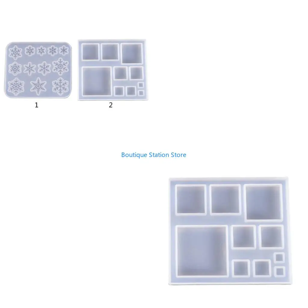 

Y55F Формы для изготовления квадратных/снежинок-подвесок для творческой формы для изготовления рождественских подвесок