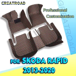 Car Floor Mats For Skoda Rapid 2013 2014 2015 2016 2017 2018 2019 2020 Custom Auto Foot Pads Carpet Cover Interior Accessories