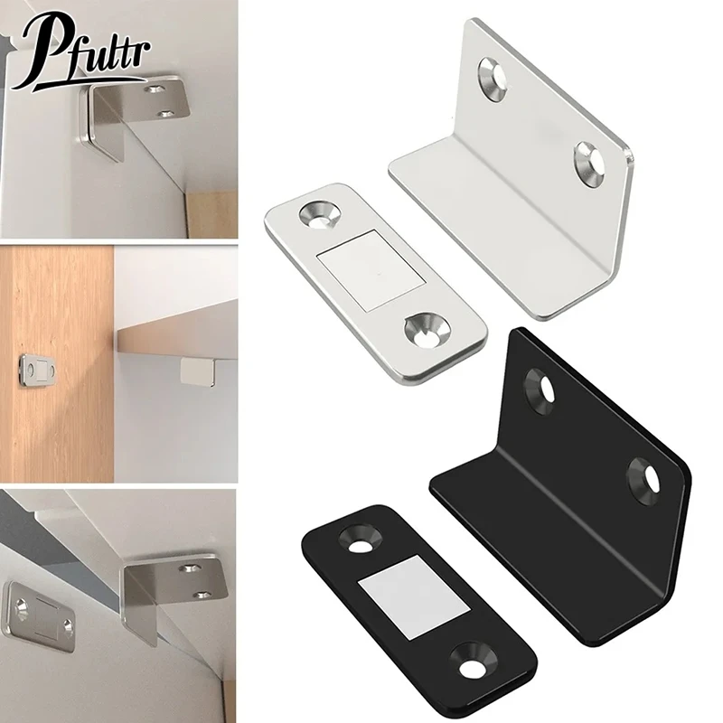 Strong Magnetic Steel Catch Latch Ultra Thin For Door Cabinet Cupboard Closer Magnet Wardrobes Drawer Self-adhesive Latch